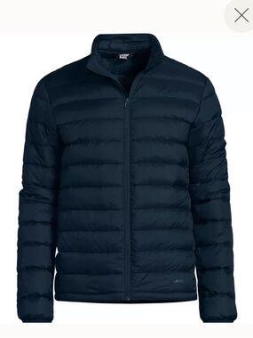 Lands End Navy Blue Winter Wanderweight Packable Down Jacket Medium 38-40
